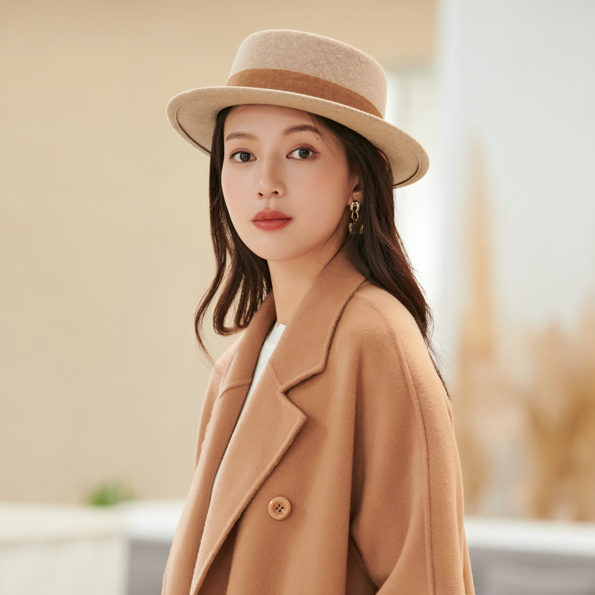 羊毛毛呢平顶礼帽直播间按照编码下单没有运费险均码头围52-58cm