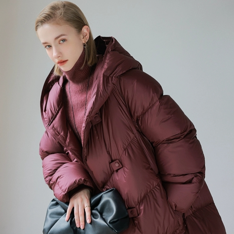 白鹅绒羽绒服女中长款过膝长款新款冬超厚保暖宽松高端外套4296