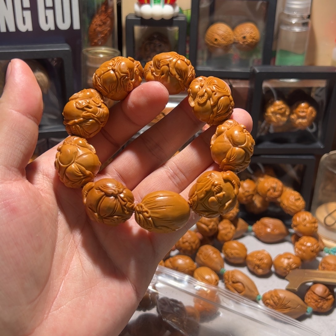 云***河橄榄核手串/手链手工八宝财神