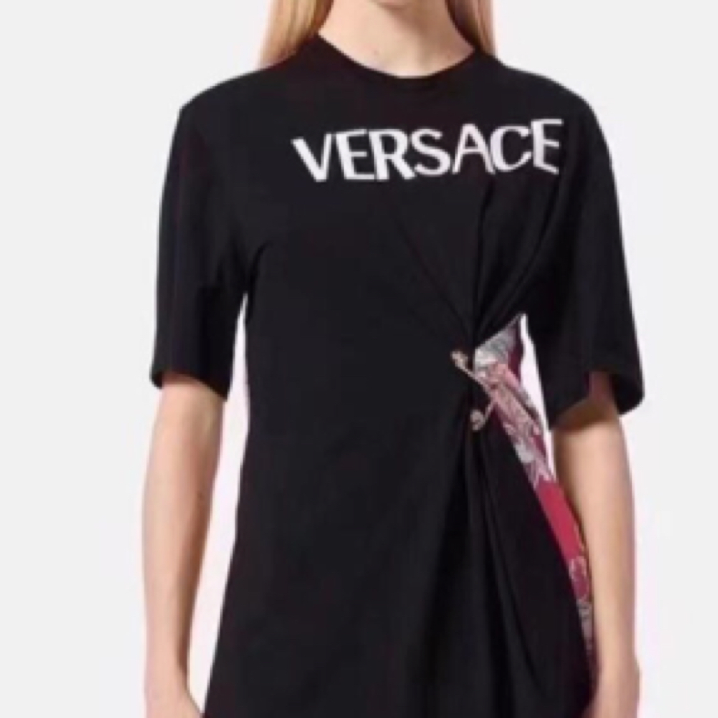 99新 VERSACE/范思哲 秀款别针款连衣裙/38码/D01557