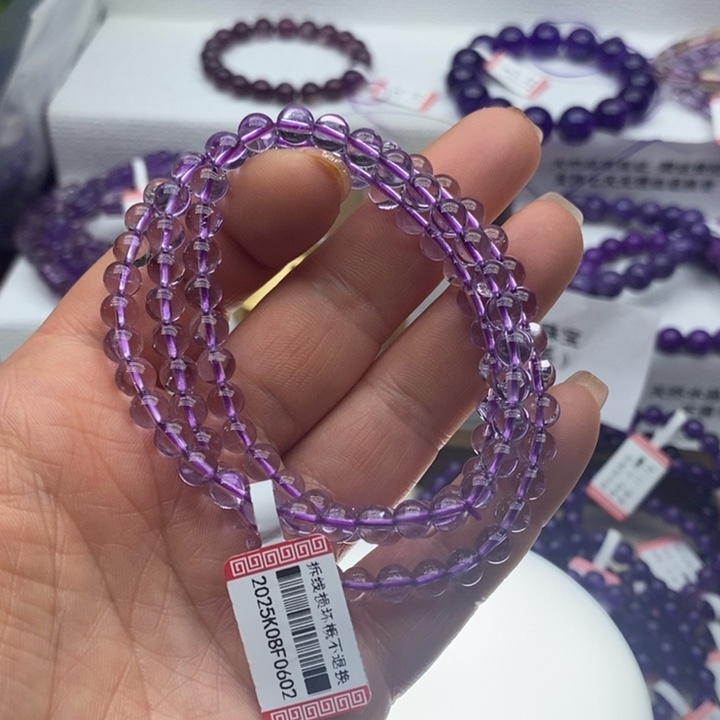 紫晶手串未镶嵌天然紫水晶