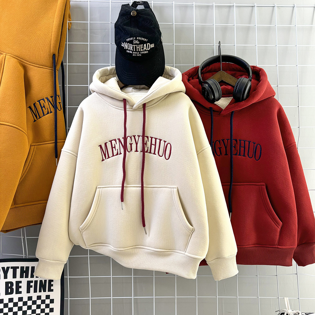 （加绒加厚）亲子款上衣冬季男女童儿童卫衣时尚宽松刺绣韩版HB69