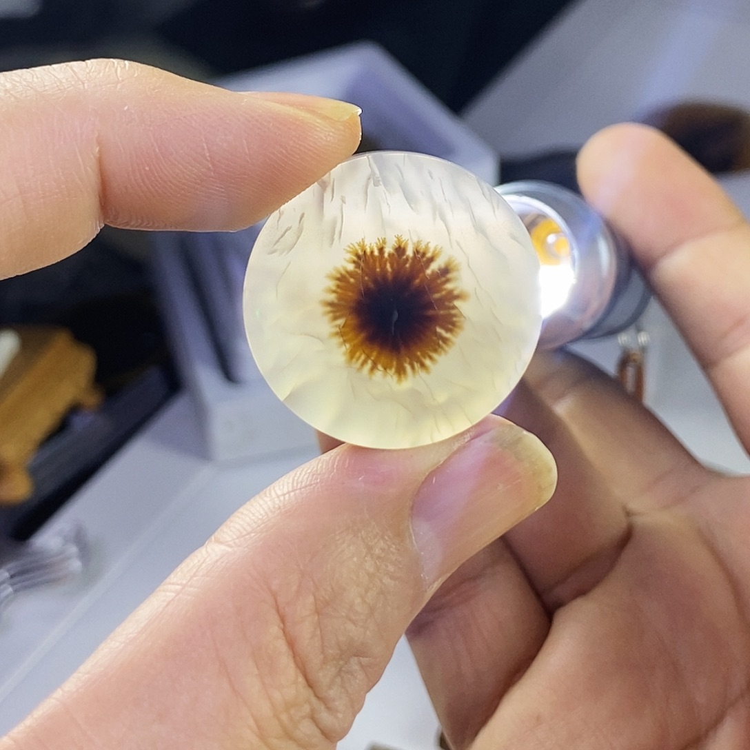 合成碳硅石非金属时尚图纹画面石饰品