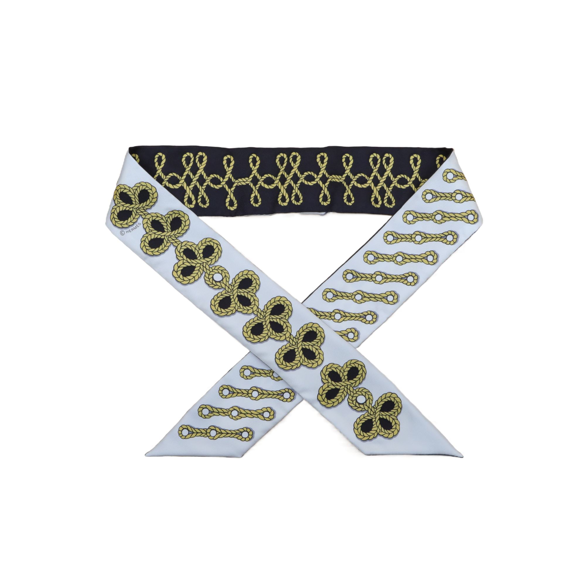 未使用 Hermes/爱马仕 汤/P235806812/Twilly 小丝巾 绑包带 印花