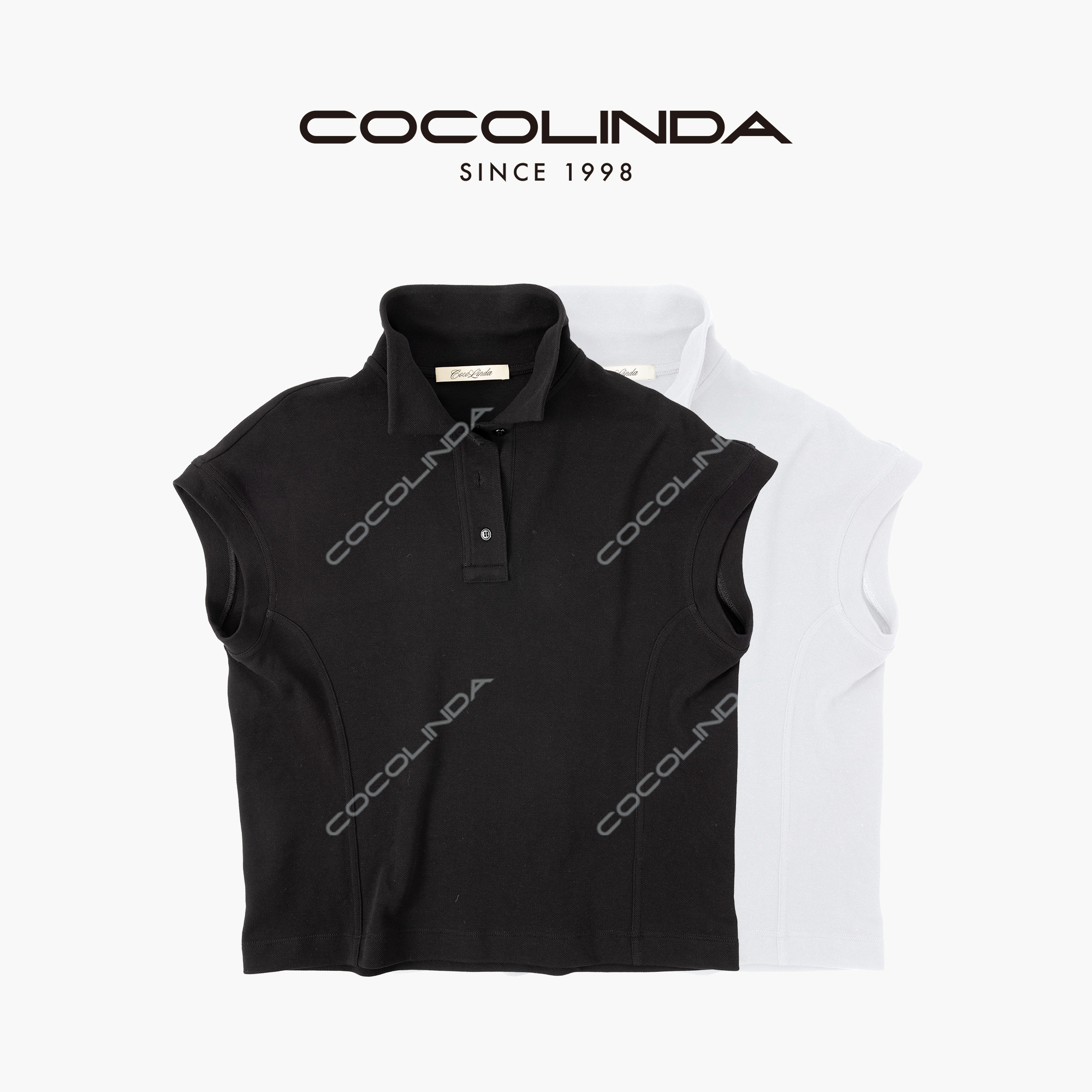 COCOLINDA|【高尔夫系列】 ’珠地棉” POLO坎袖网球运动风短袖T3547