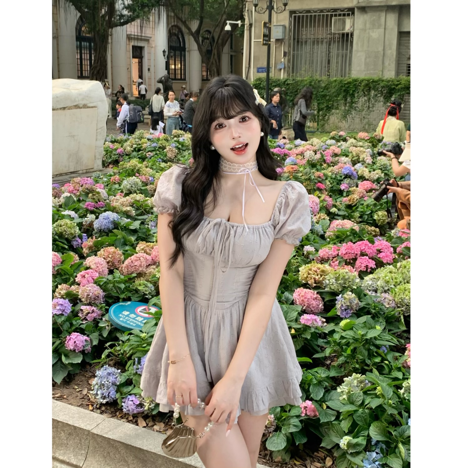 927清清MengFairy【风吹初夏】纯欲甜美显瘦A摆短袖连衣裙 5081