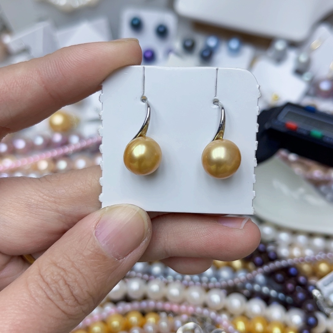 淡水珍珠耳饰银S925镶嵌