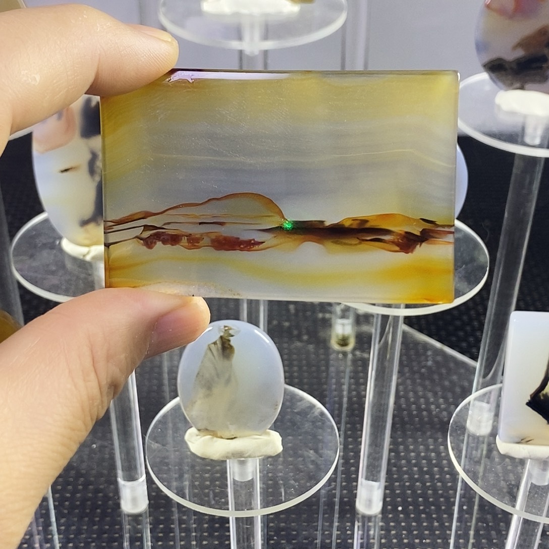 合成碳硅石非金属时尚图纹画面石饰品