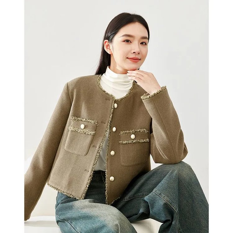 M*梵希蔓小香风外套夹棉加厚保暖短款外套女M5639/M9519