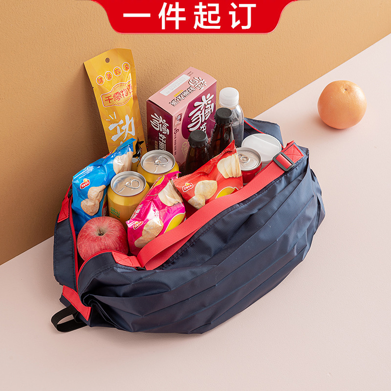日本风琴超市买菜包便携手提春卷袋整理大容量收纳袋折叠购物袋定