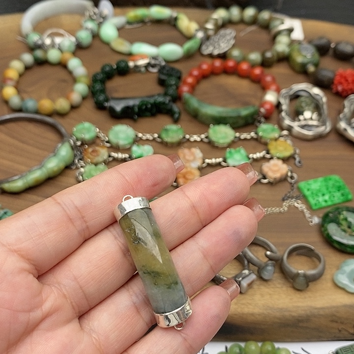 翡翠银S925镶嵌颈饰用****8041