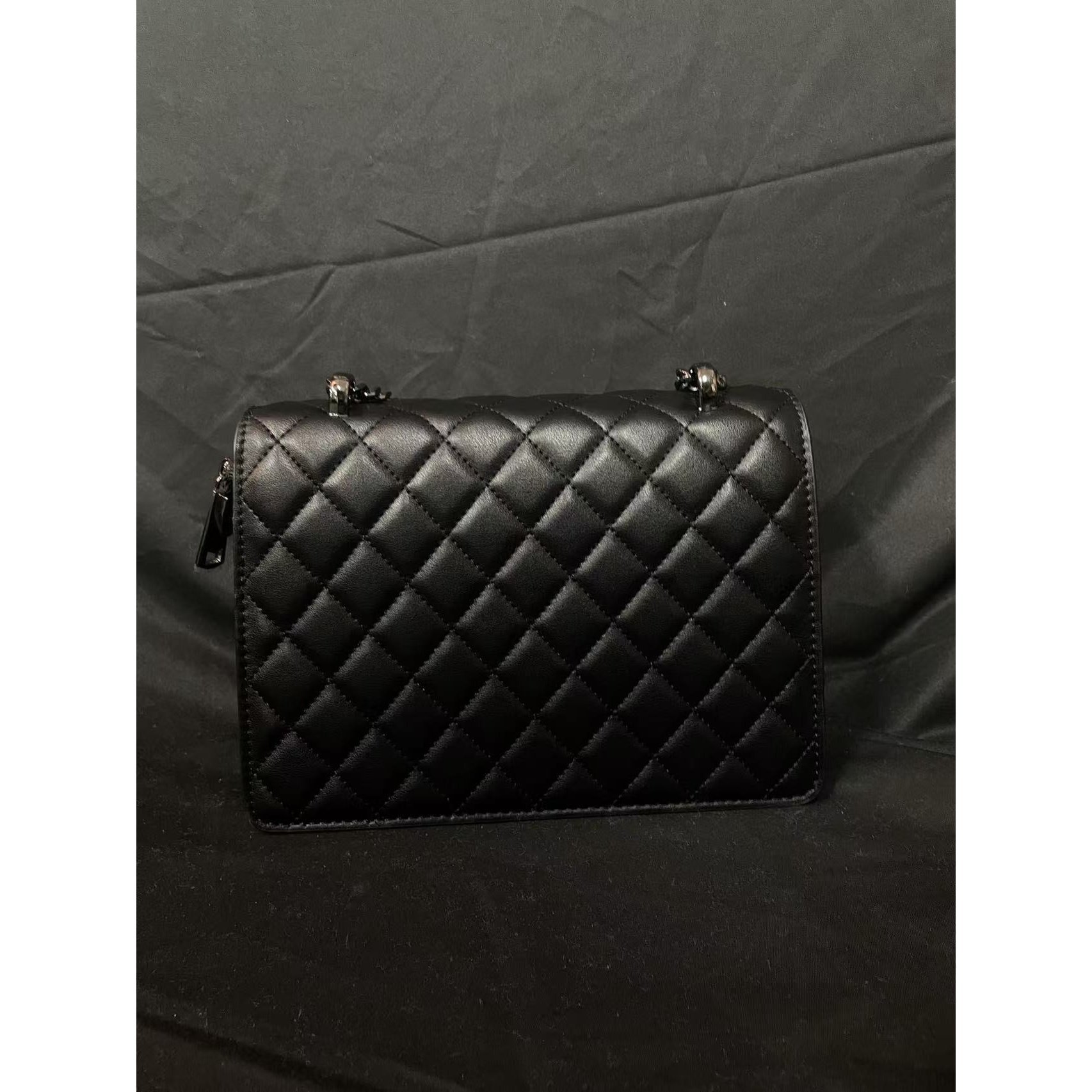 时尚潮流真皮新款女包斜挎包日落0435 黑色 22CM