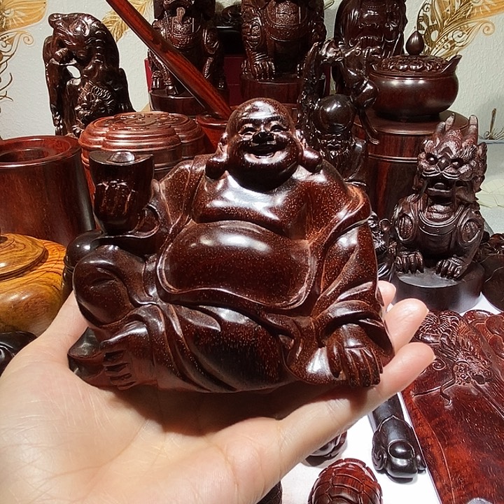 时***Y小叶紫檀印度小叶紫檀弥勒佛摆件工艺品