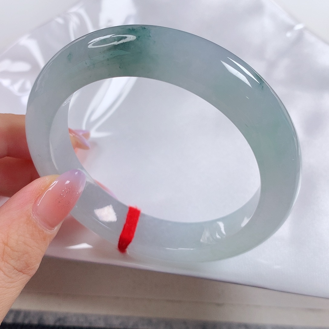 未镶嵌手镯翡翠 正圈①④①冰蓝飘花⭐⭐⭐