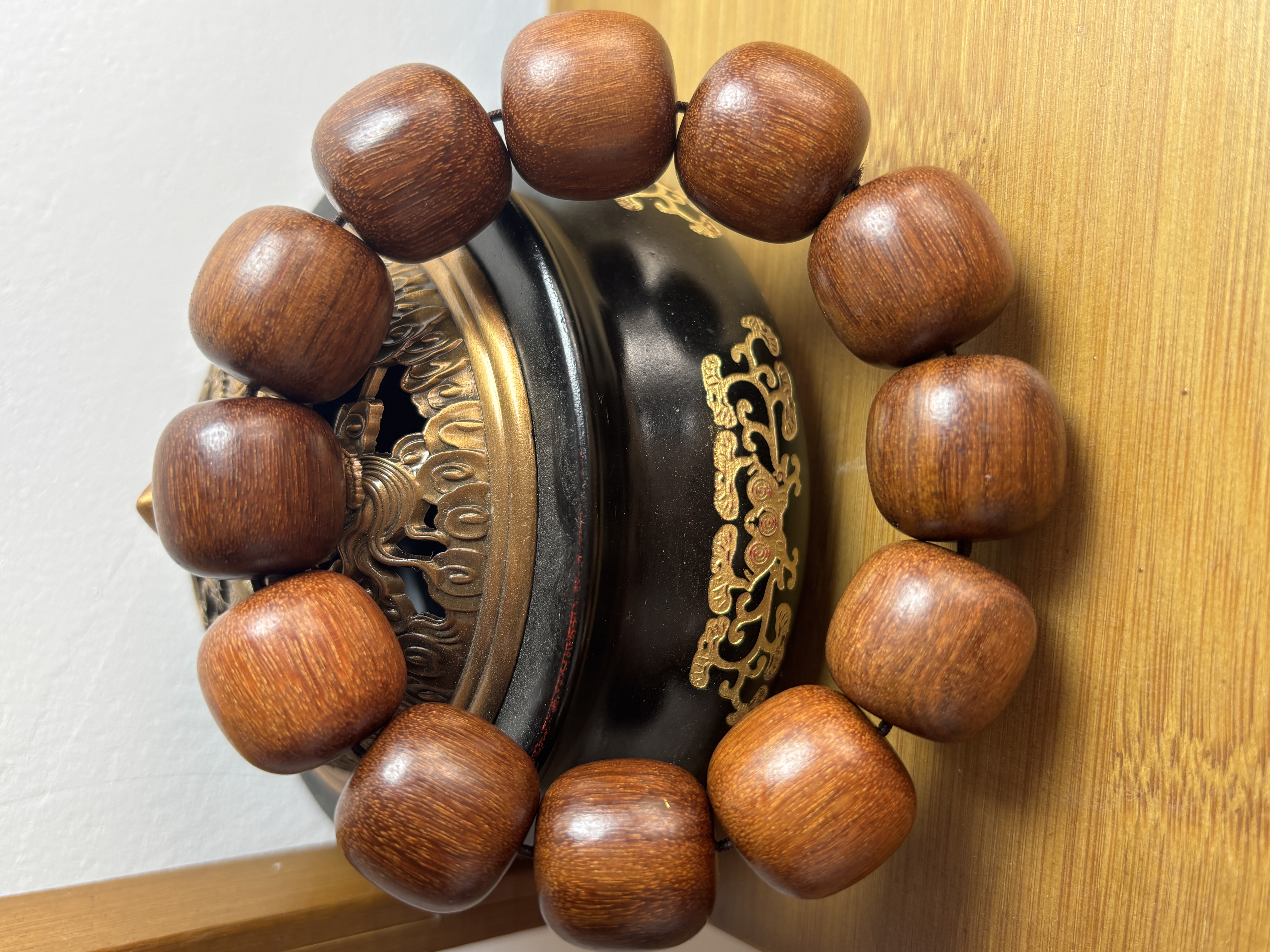 【福顺文玩】黄花桶珠手串