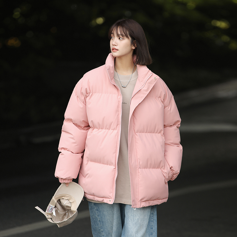 茵姿曼韩版宽松棉服糖果系情侣立领保暖冬季外套百搭面包服