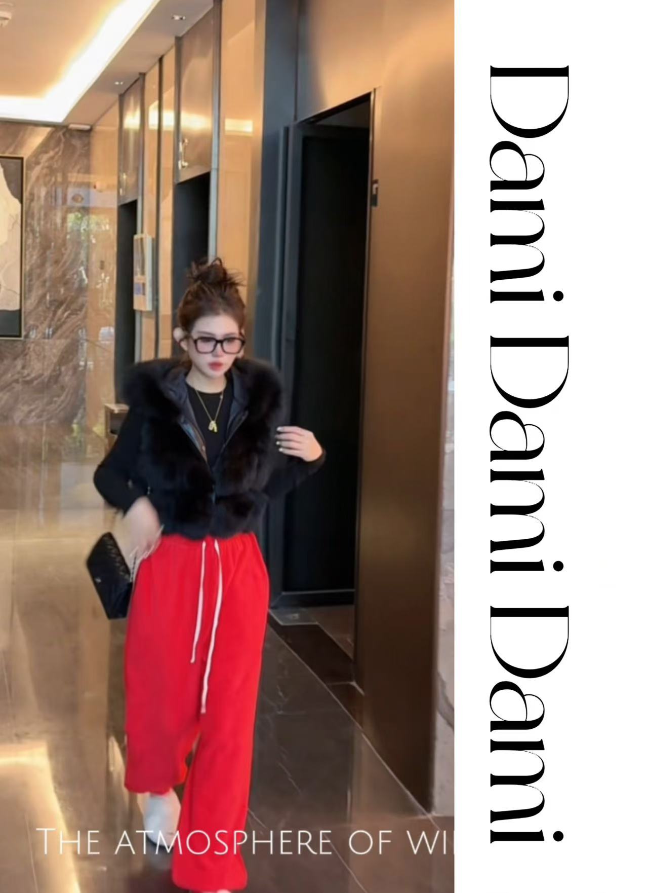 Dami  整皮狐狐狸毛草草马甲背心女冬高贵优雅气质无袖上衣