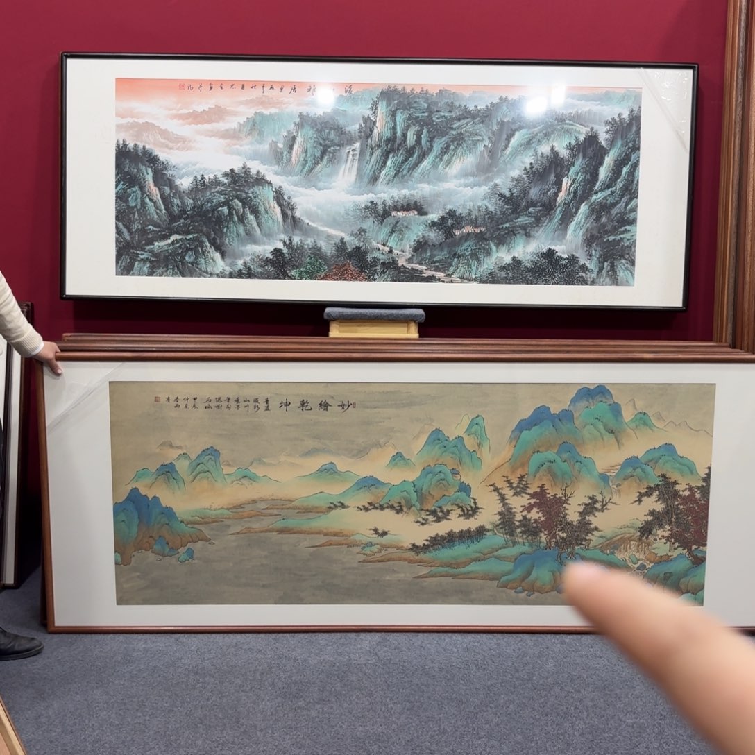 国画带框绘画210/80尺寸