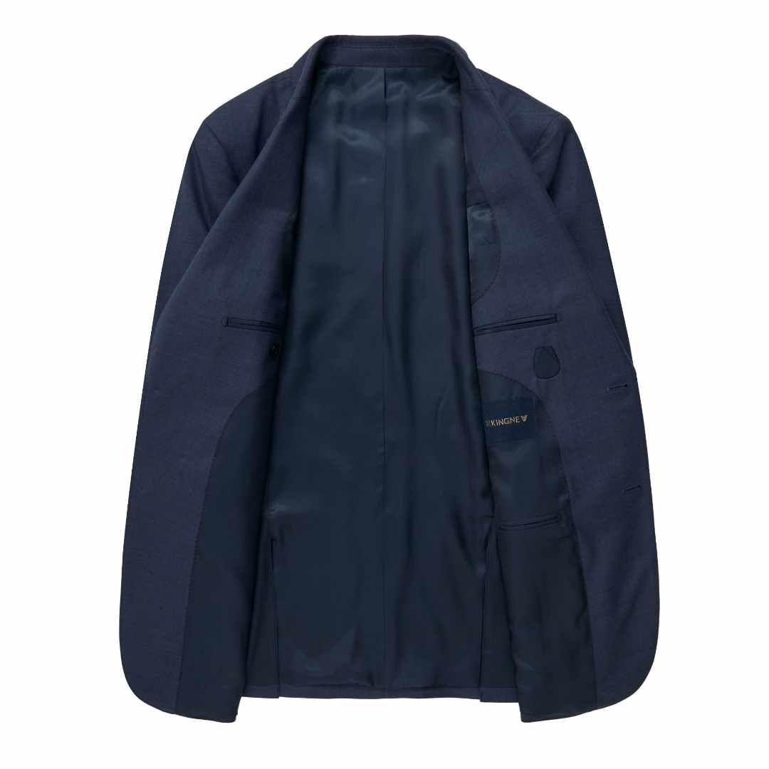 【尼罗河蓝单件衣服】羊毛+桑蚕丝+半麻衬男士西服商务/结婚