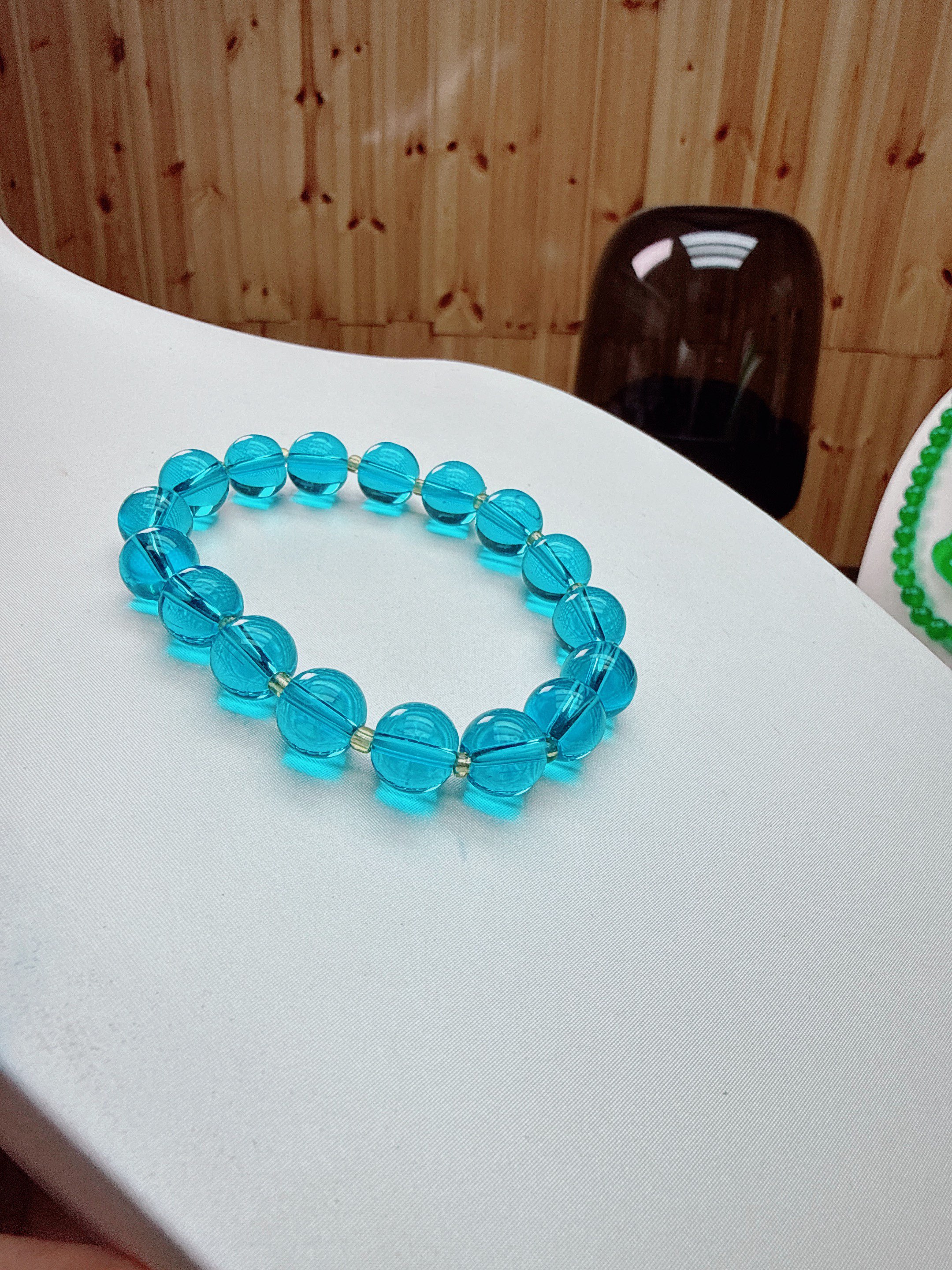 【原矿正品  清雅飘逸】蓝色系 碧碧 10mm圆珠手链Q2988