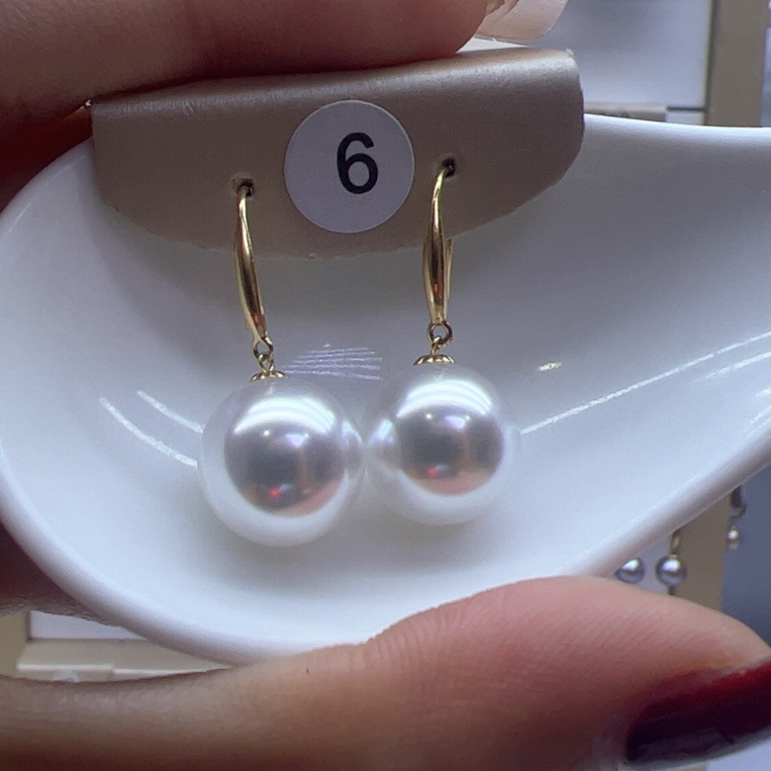 淡水珍珠耳饰18K金镶嵌
