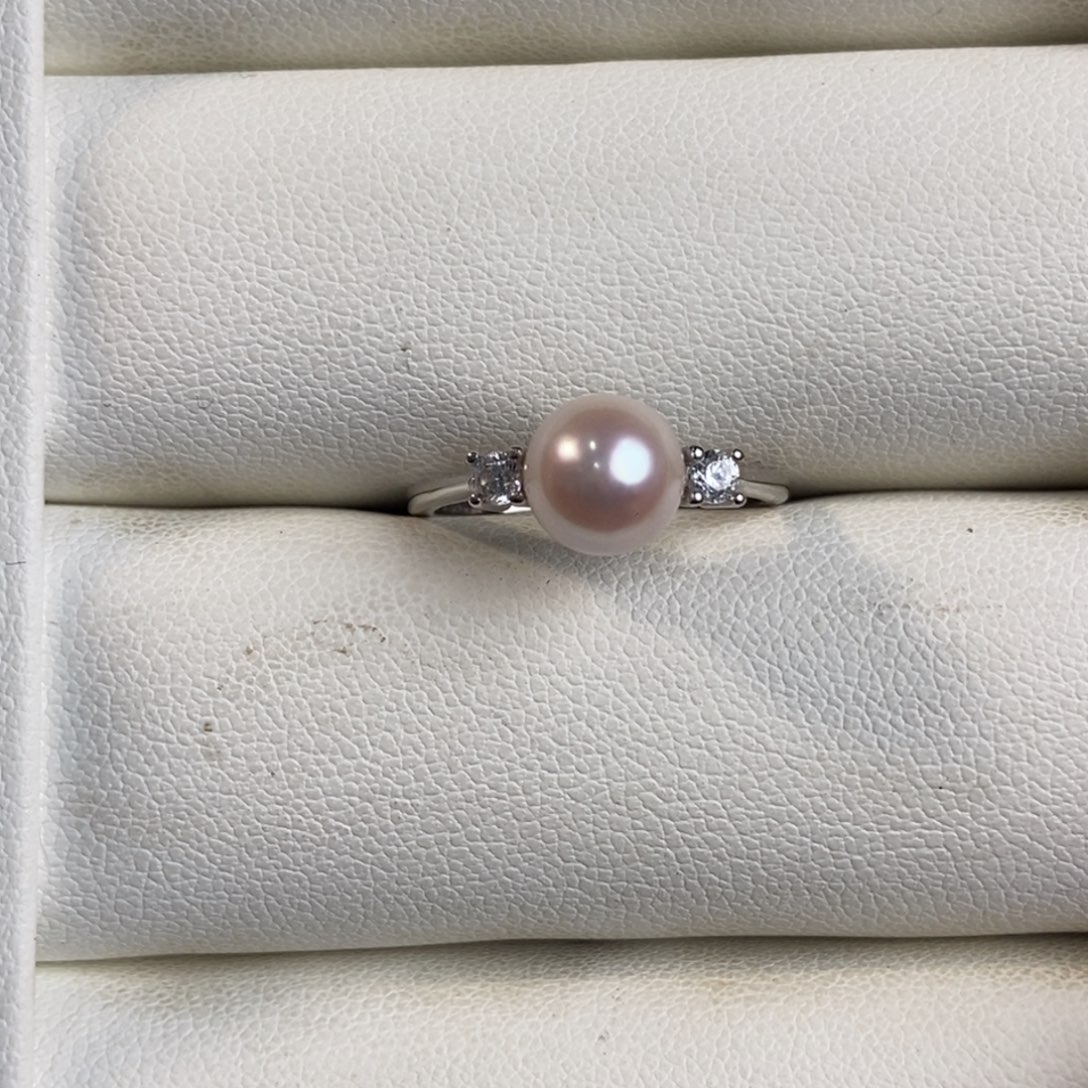 海水珍珠戒指银S925镶嵌
