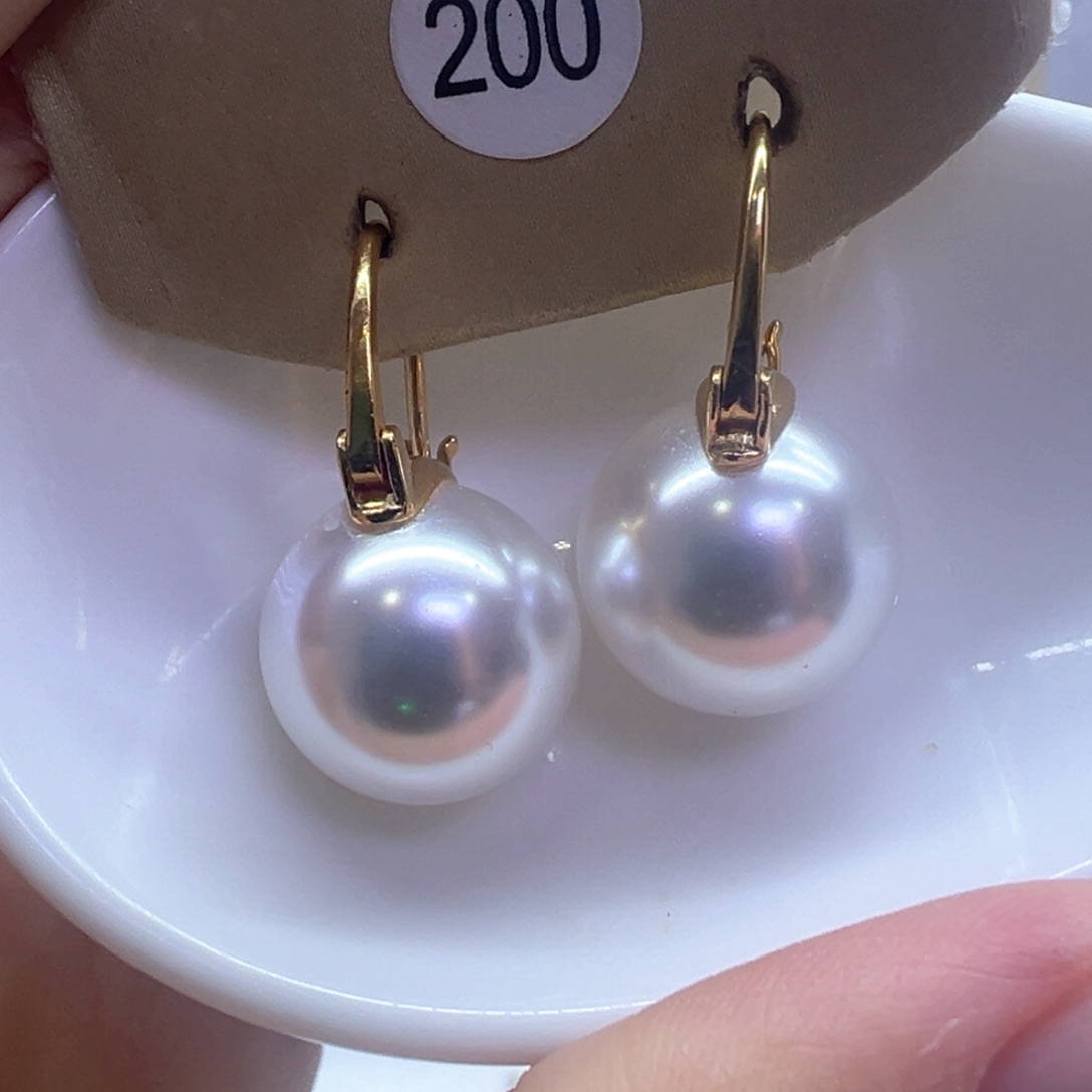 银S925镶嵌淡水珍珠耳饰