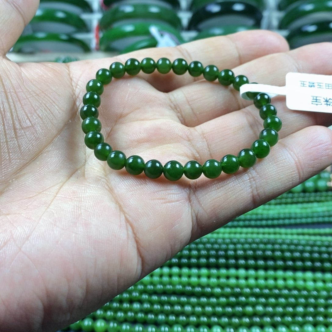 和田玉（碧玉）手串未镶嵌6