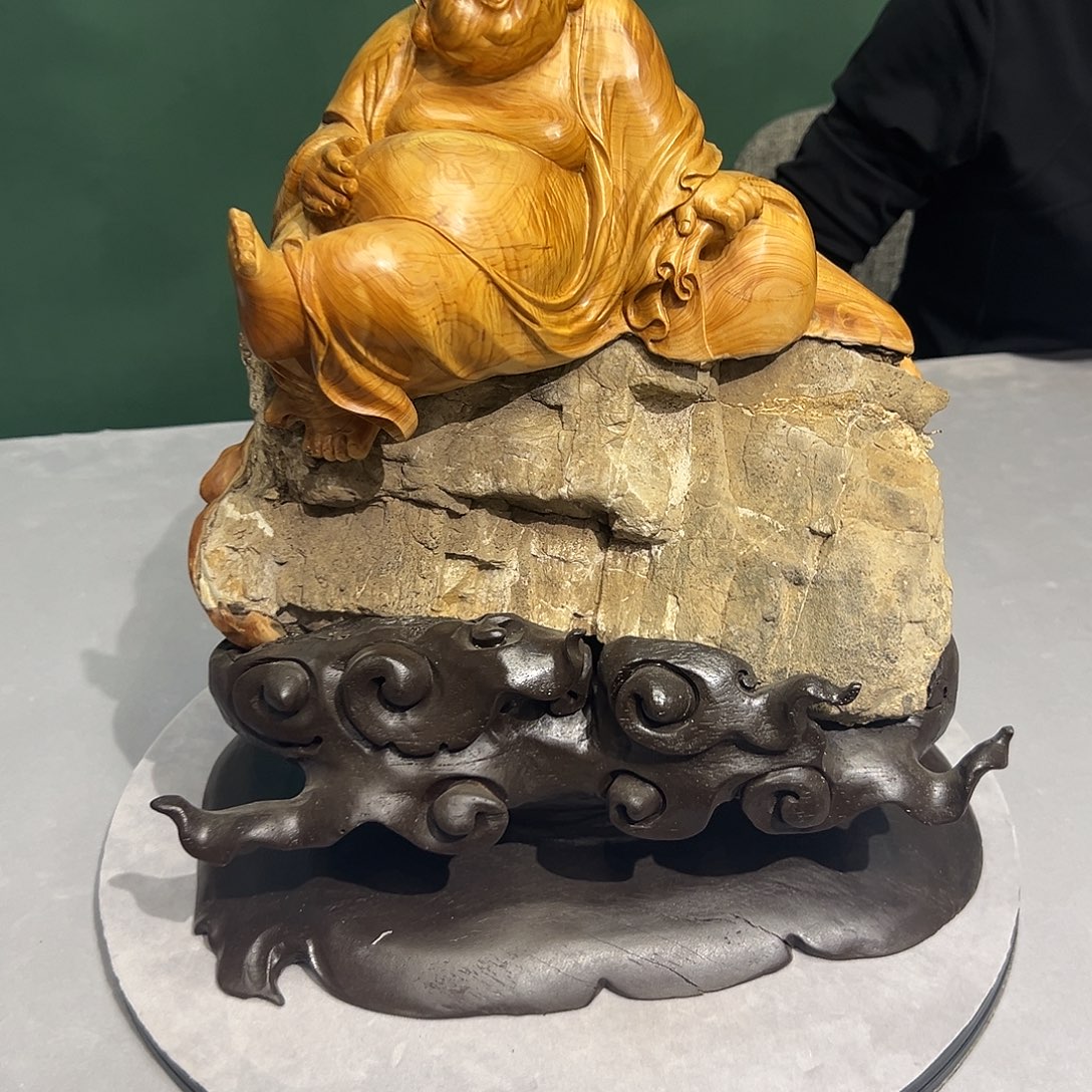 山***物柏木（崖柏）崖柏弥勒佛 水波纹理