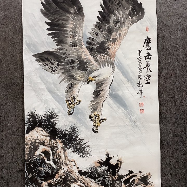 国画海****人手绘国画老鹰图