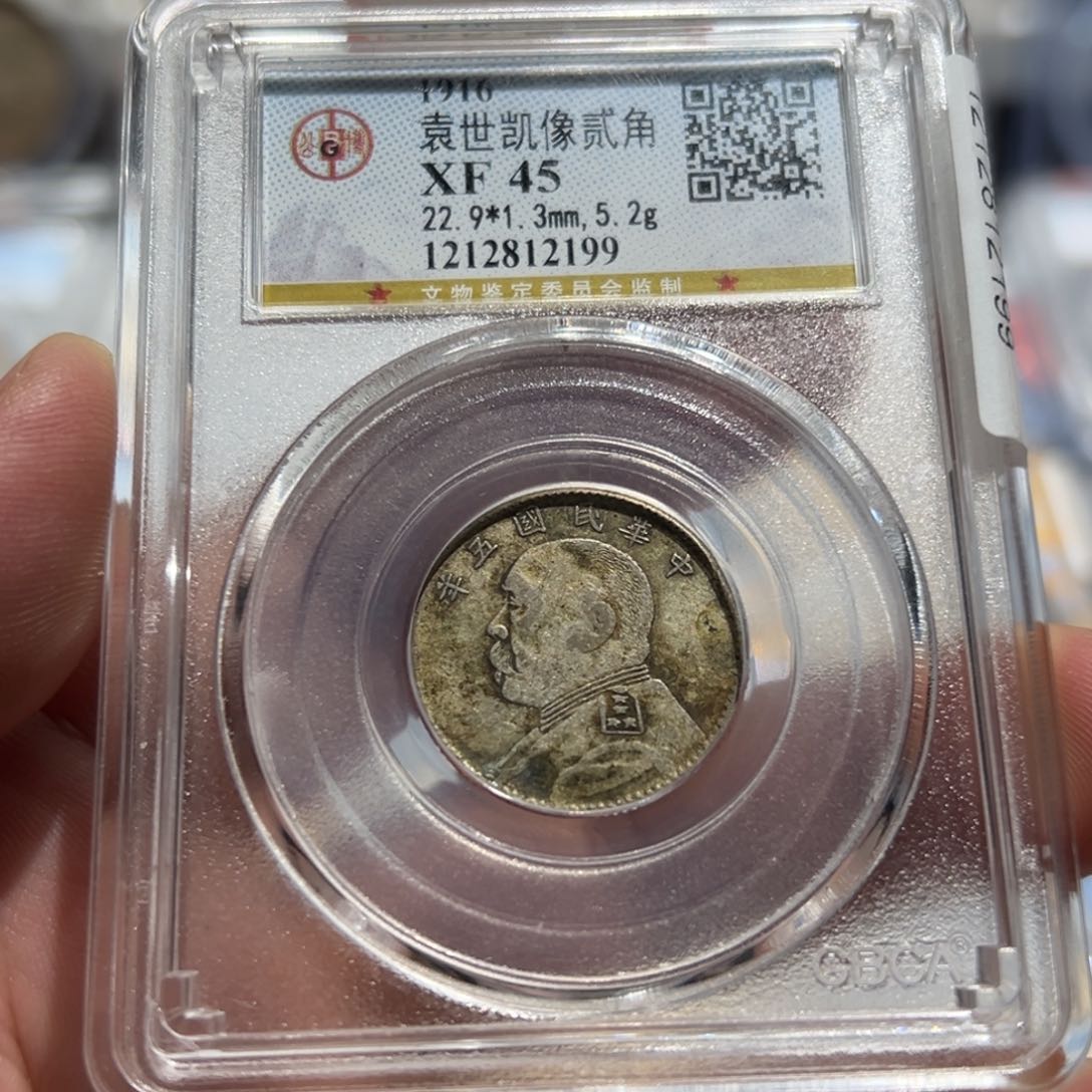 银原味无洗民国五年大头贰角2199