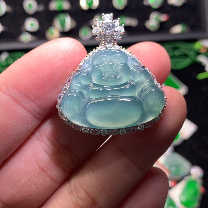 【闪购商品】翡翠颈饰银S925镶嵌佛公