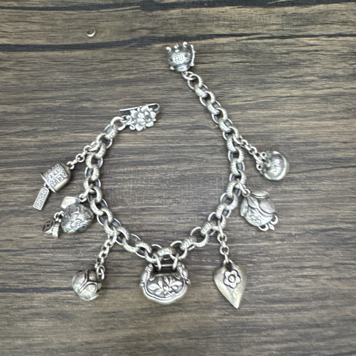 925银手链 小郑家纯银手工錾刻手链