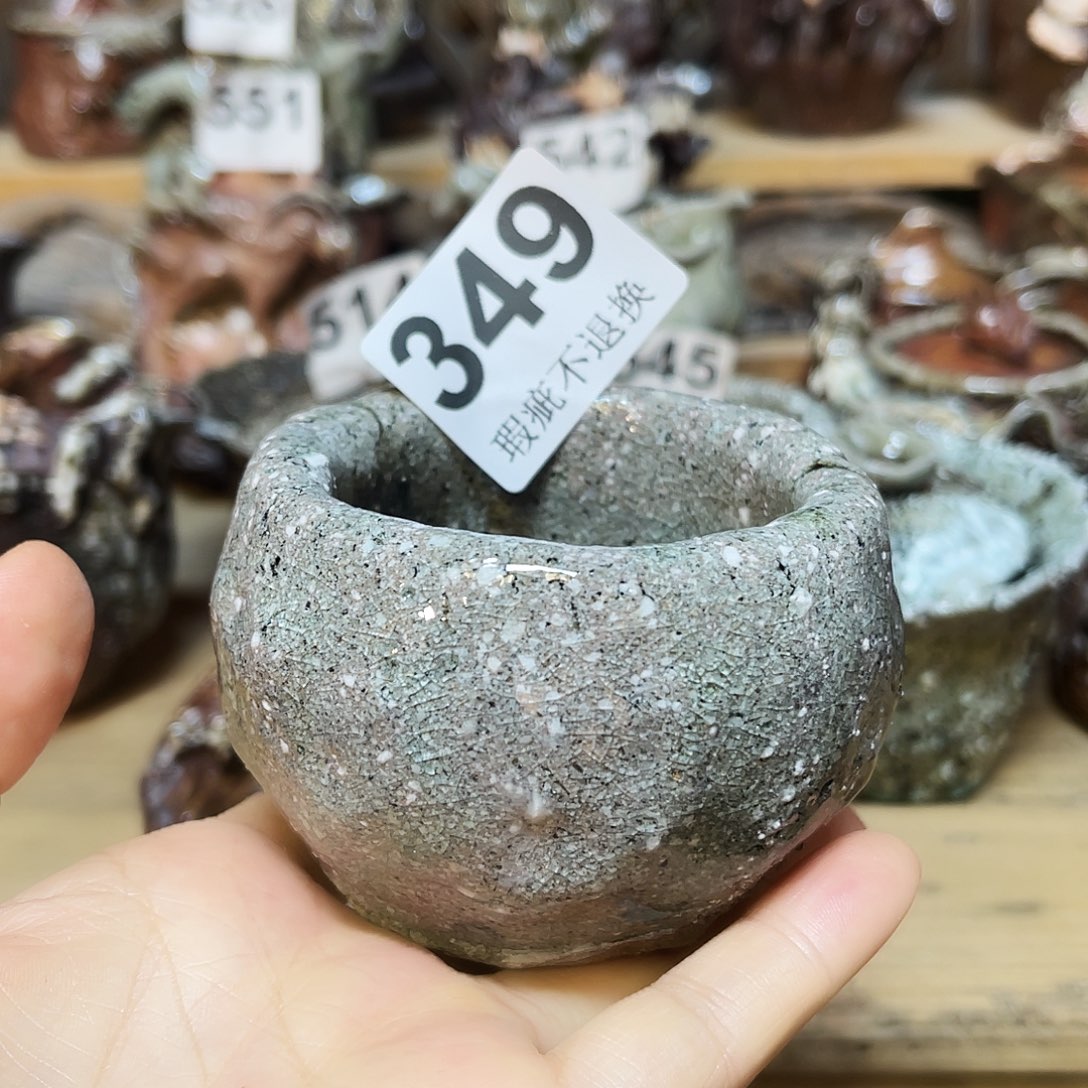 杯柴烧粗陶手捏杯微瑕渗水