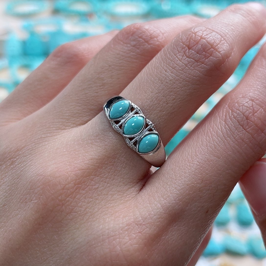 绿松石珠宝奇石银S925镶嵌