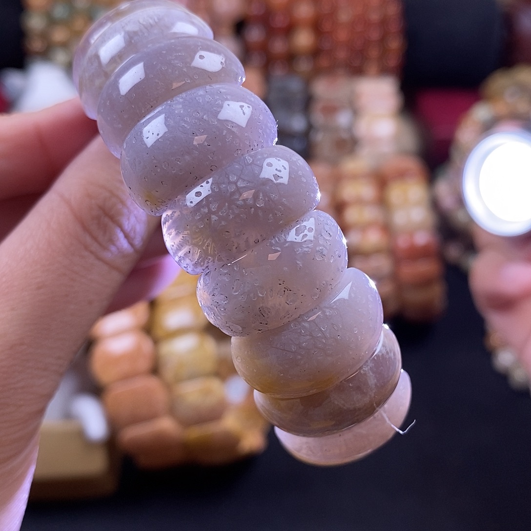 硅化珊瑚（珊瑚玉）手牌未镶嵌紫冰 6