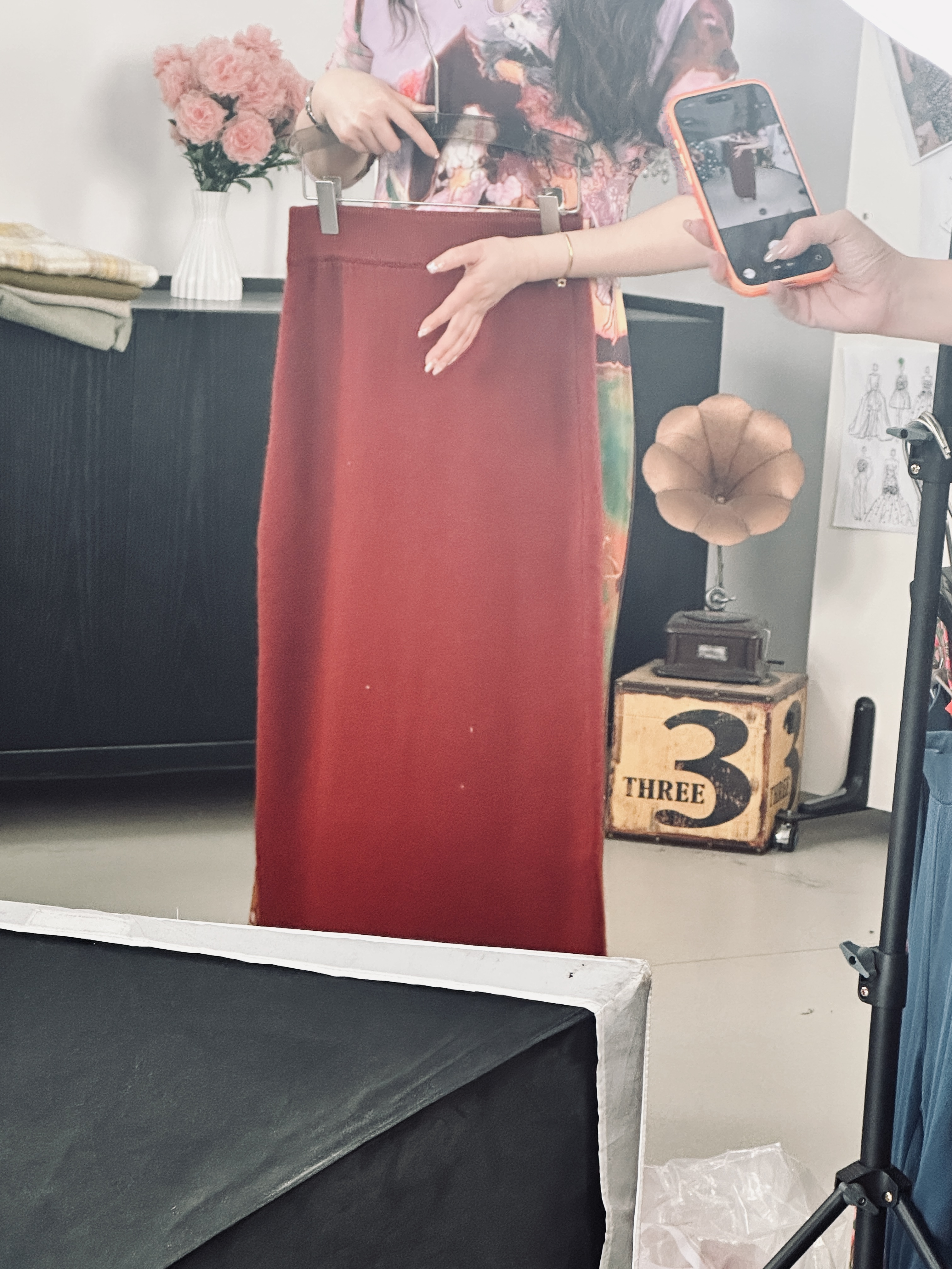 HZHJ设计师新款 红半裙半裙)显瘦显白 高级