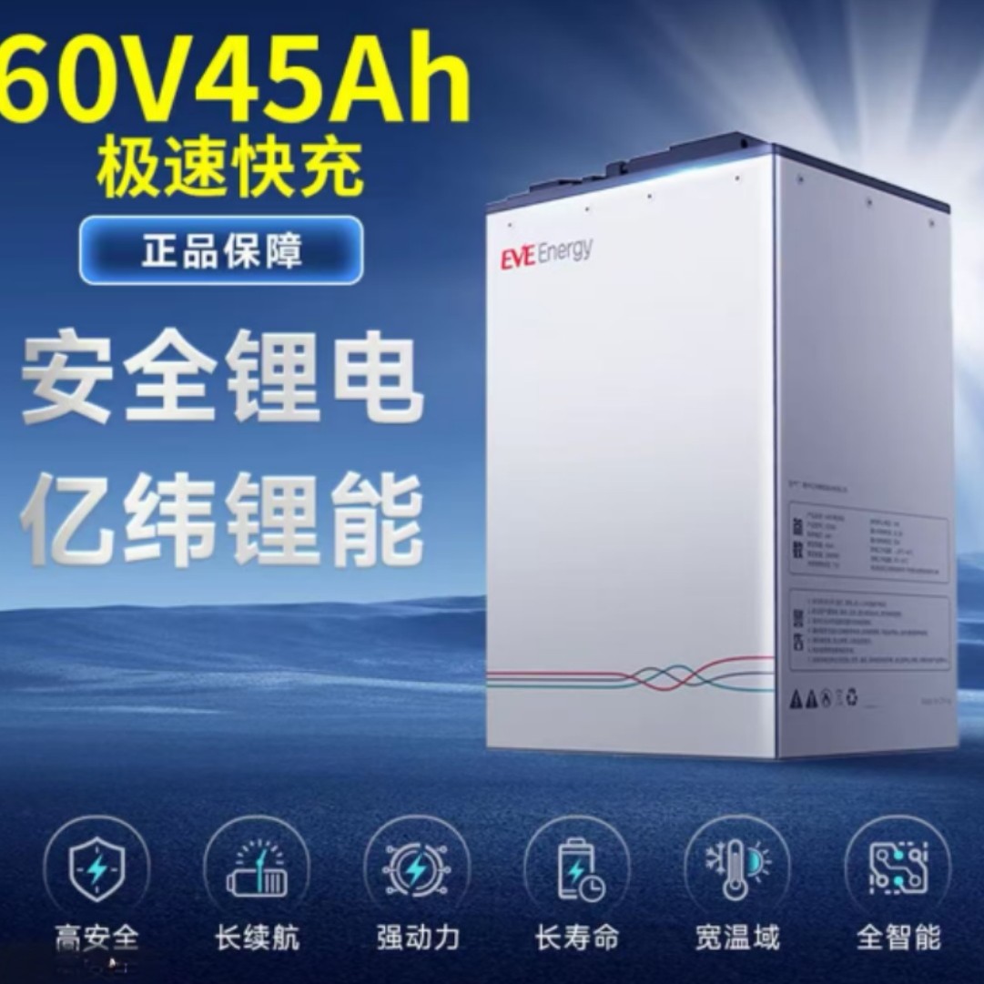 EVE/亿纬64V45Ah磷酸铁锂电池三轮车两轮车长续航（含5A快充）