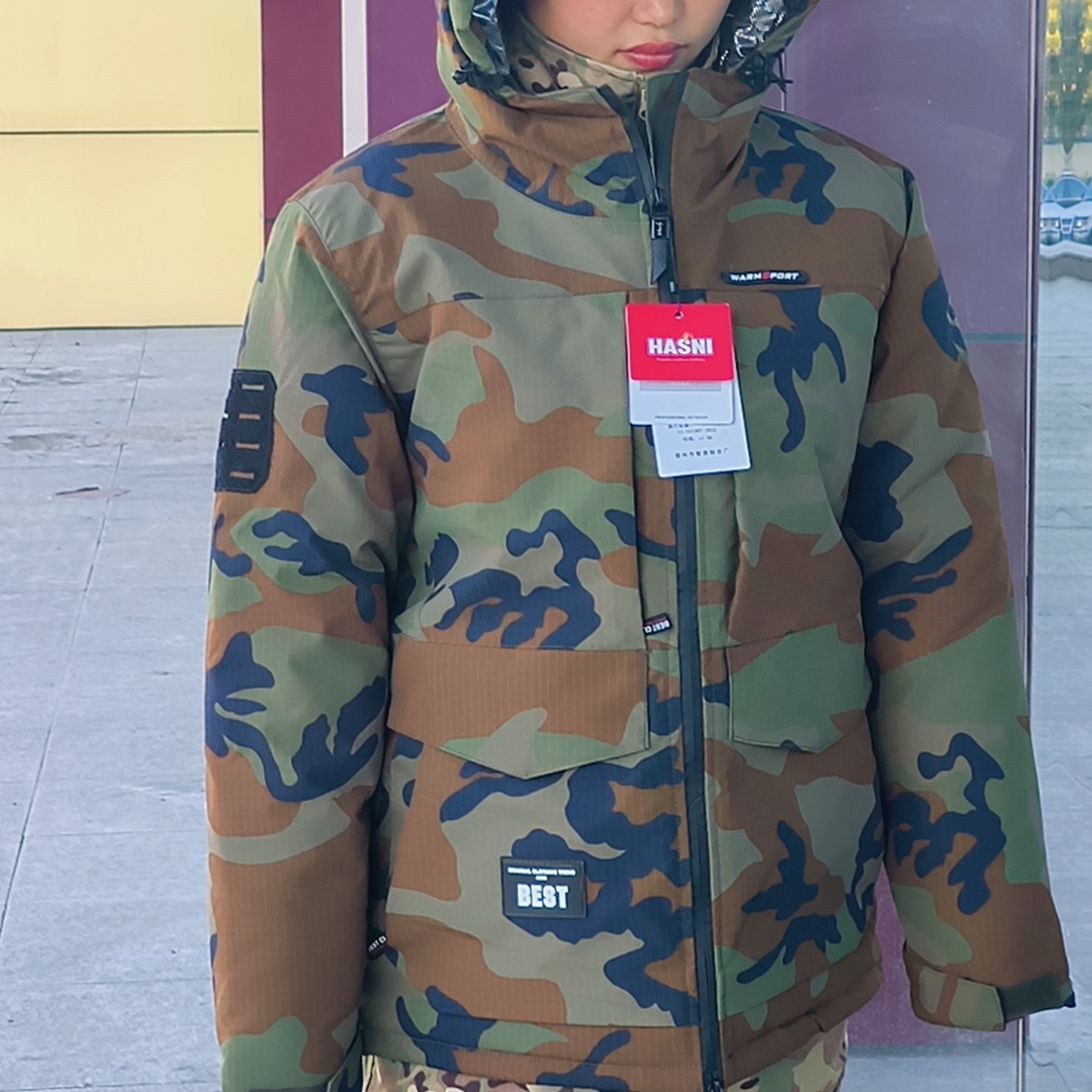 冬季石墨烯防风防寒保暖户外迷彩棉服男女同款工作服