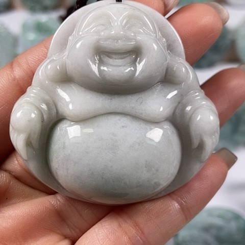 翡翠颈饰未镶嵌大佛洒乌鸡料福利