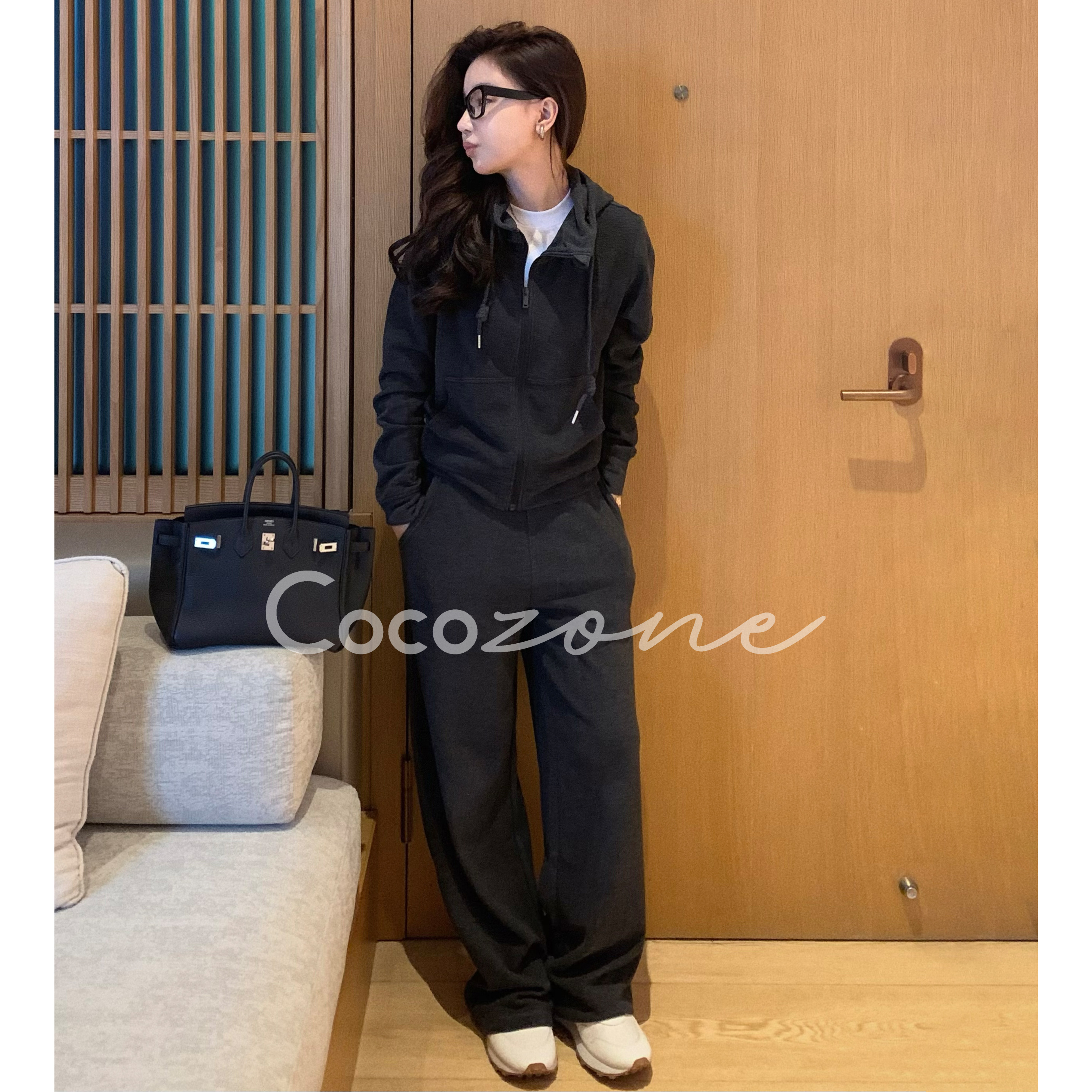 COCO ZONE 刘一一“土豆泥套装”莱赛尔混纺质感外套/裤子CD2A1834
