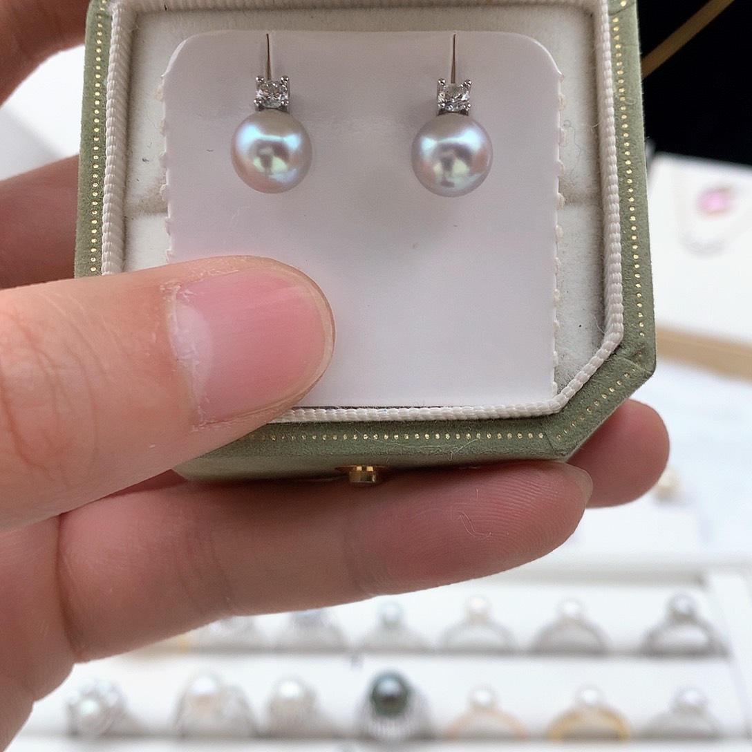 海水珍珠7.5-8mm真多麻戴妃银S925镶嵌