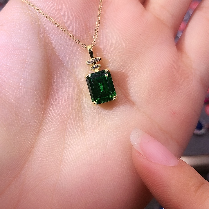 透辉石吊坠银S925镶嵌