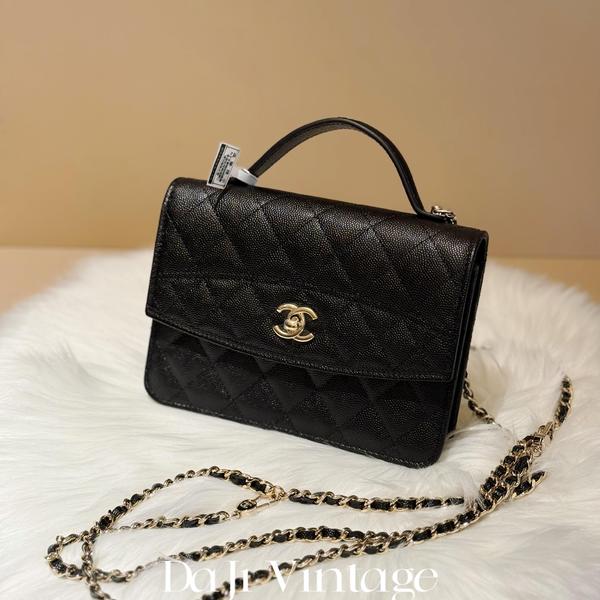 大吉中古/Chanel香奈儿25C黑金woc双肩包
