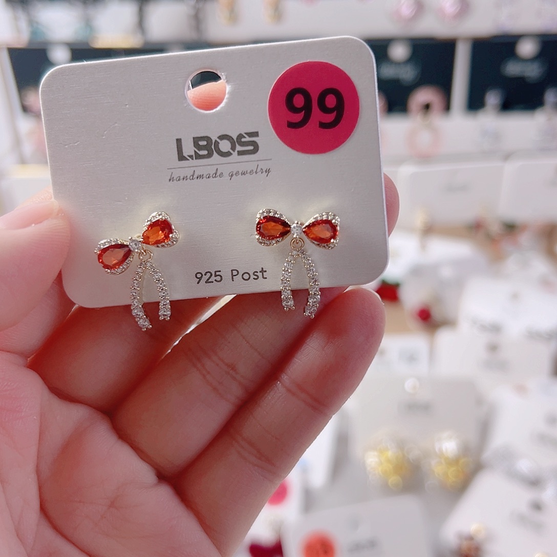 锆石纯铜合金耳环