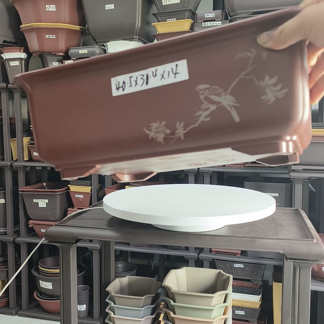 40长方盆花鸟红色1只