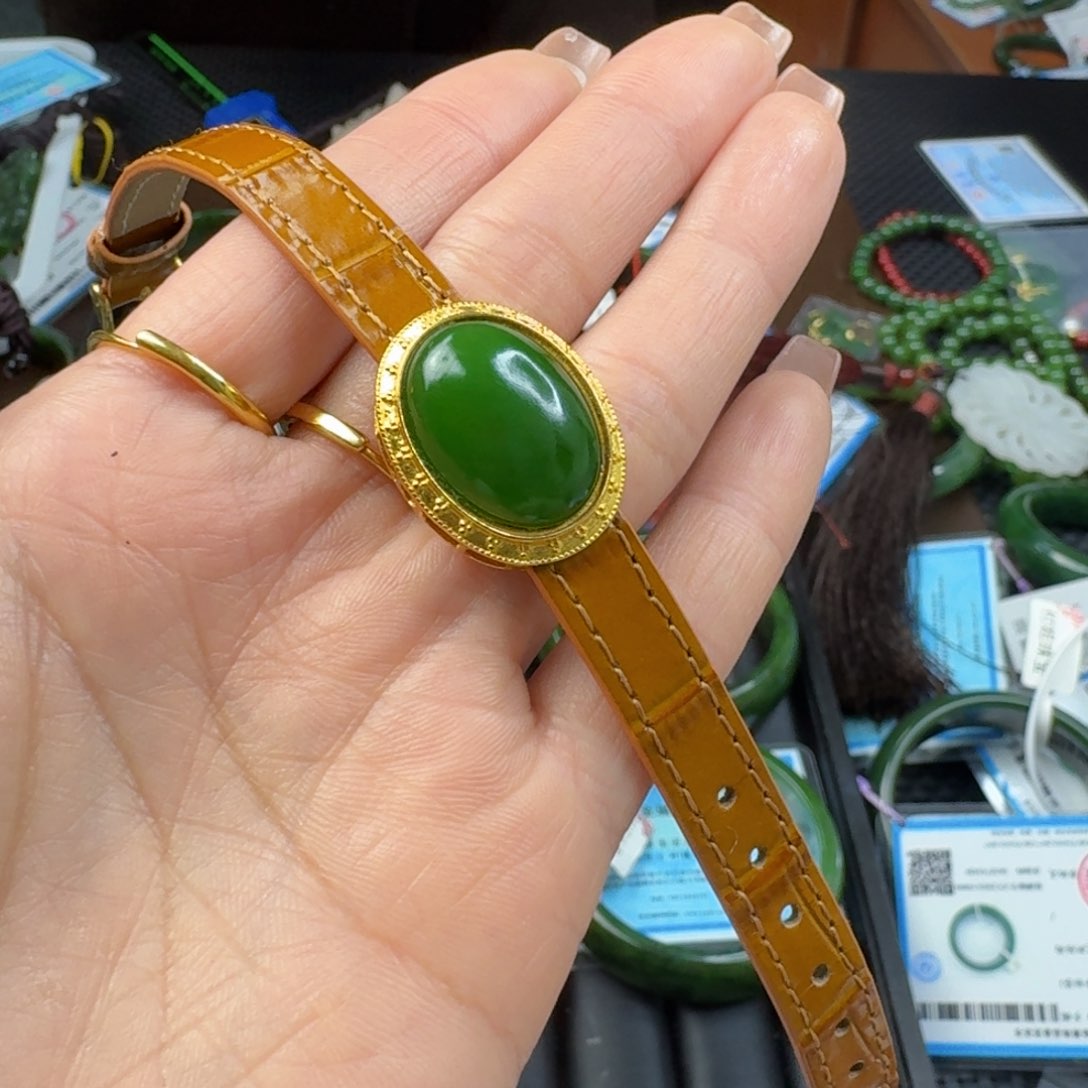 和田玉（碧玉）颈饰银S925镶嵌