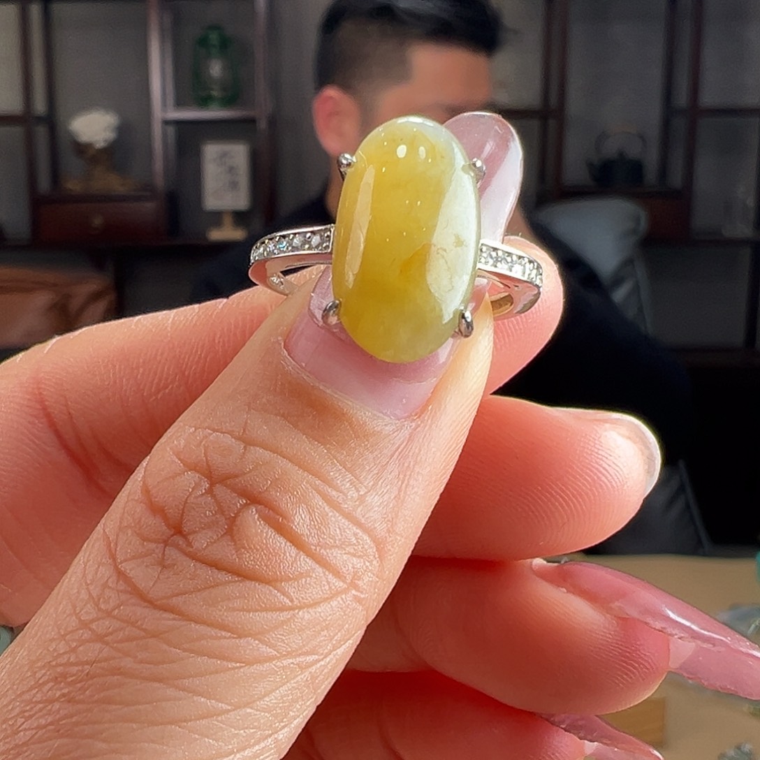 翡翠银S925镶嵌戒指戒指42