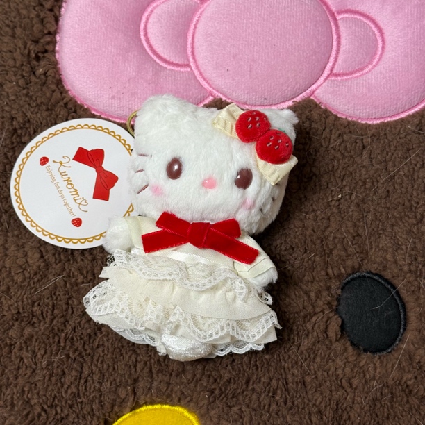 【萌物】草莓蛋糕Kitty可爱少女毛绒挂件玩偶包包挂件