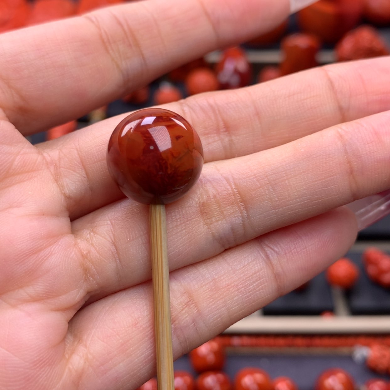 【闪购商品】南红玛瑙火焰纹单珠14.8mm未镶嵌